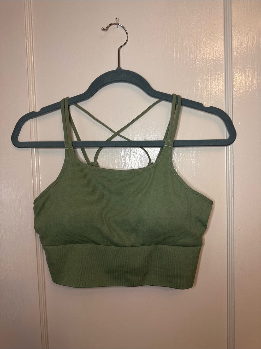 HALARA Sage Green Strappy Crop Top/Sport Bra